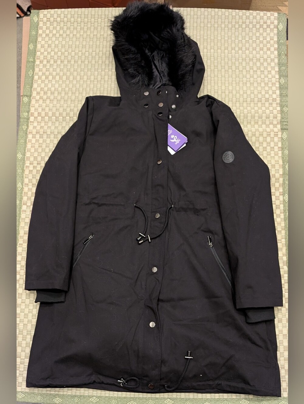 NWT Seraphine Zorah Down Lined Parka Black Women's Size 6